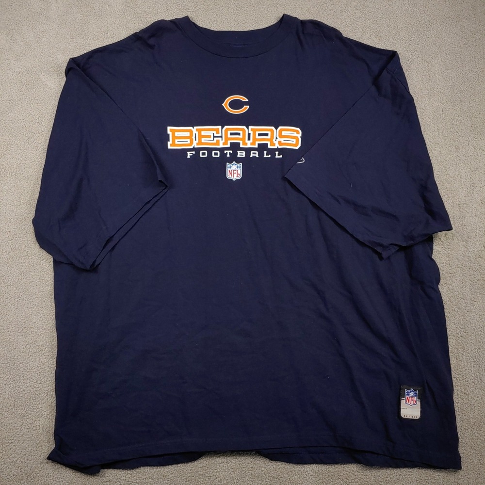 Reebok Chicago Bears Football T-Shirt - Men 4XL Navy Blue NFL Team Appare USED